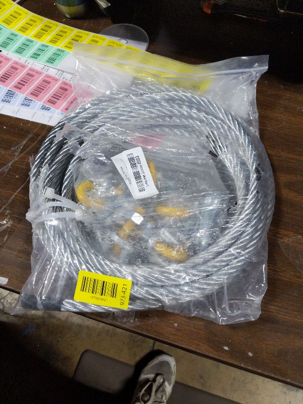 Photo 1 of 1/2 Steel Cable, PIUM 30Ft Wire Rope, 1/2" Aircraft Cable with 7x19 Strands and 23000lbs Breaking Strength, Galvanized Steel Cable with Forged Wire Rope Clips for Zipline, Boat Lift, Decking Rail