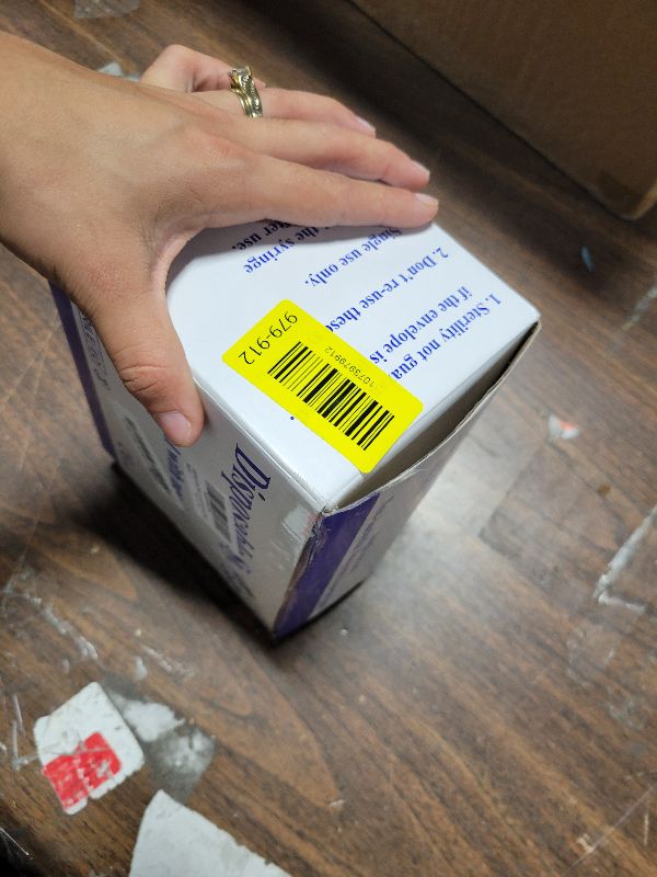 Photo 1 of 100 Pack 3ml 23Ga Plastic Syringe with Measurement for Scientific Labs, Industrial Dispensing Animal and Pet Supplies, Disposable Individually Wrapped (100, 3ml-23Ga)