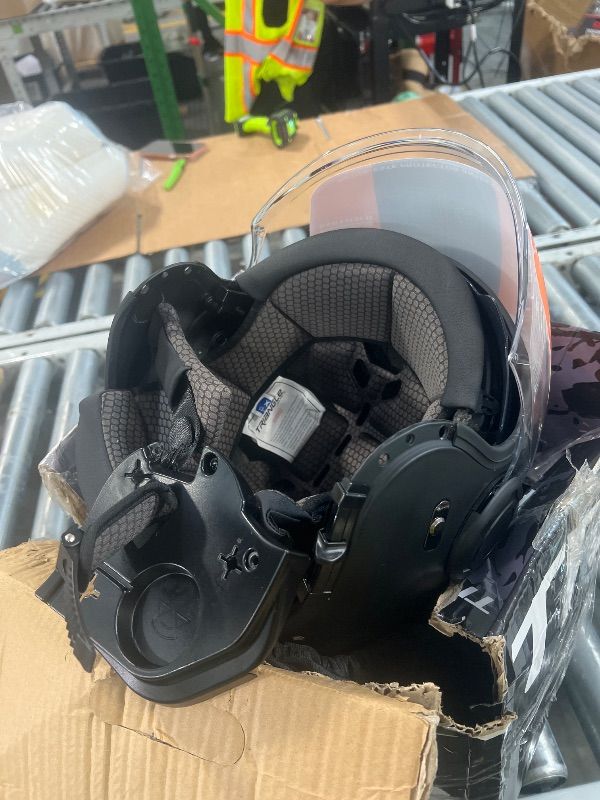 Photo 1 of ** DAMAGED ** XXL TRIANGLE Convertible Full Face Motorcycle Helmet DOT Approved for Men Women, Multi-Configuration 3/4 Open Face Street Bike Helmet with Internal Tinted Sunshield, Includes Storage Bag
