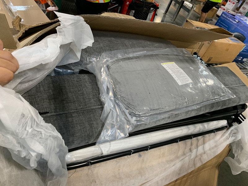 Photo 1 of ****PARTS ARE MISSING**** Marsail 63" Pull Out Sofa Bed, Full Size Sleeper Sofa with Memory Foam Mattress, 2 USB Charging Ports & Removable Covers, Chenille Loveseat Couch for Living Room, Apartment, Light Grey