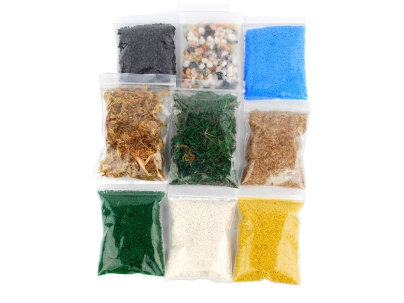 Photo 1 of ***SIMILAR IMAGEN*** NWFashion 9 Bags Total 300Gram Scenery Basing Material Kit?Stone,Snow,Grass,Moss Stick,River,Desert