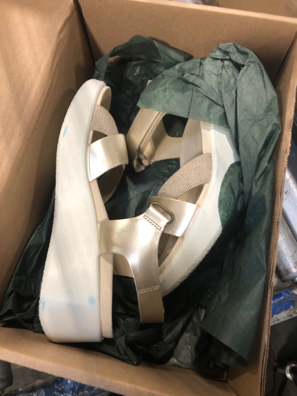 Photo 1 of !!HAS BLUE ON THEM FINAL SALE!!!ECCO Flowt Wedge Luxury Crossband, PURE WHITE GOLD, 8-8.5