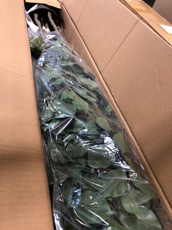 Photo 1 of ***NO POT INCLUDED*****Bailikang Artificial Ficus Tree Indoor 7ft, Large Potted Faux Tree with Realistic Silk Leaves & Trunk for Home Office, Living Room Corner Decor