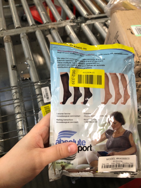Photo 1 of (3 Pairs) Plus Size Sheer Compression Socks for Women 20-30mmHg - Womens Graduated Knee Highs Support Stockings for Circulation, Swelling, Varicose Veins - Beige, 2X-Large - A406