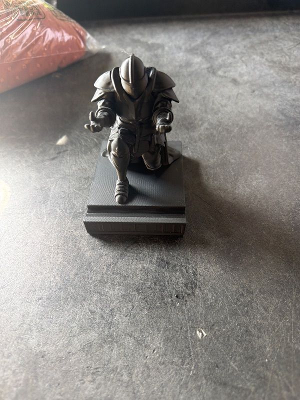 Photo 1 of [3D Printed] Soldier Shield Knight Decor Statue Pen Holder Base for Desk, Desktop Organizer Pencil Stand Display for Office, School, Home, as Gift for Men Father (Black)