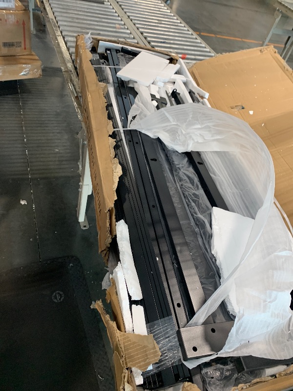 Photo 1 of ***PARTIAL SET*** ***ONLY BOX 1 OF 2*** ***STOCK PHOTO IS A SIMILAR ITEM*** GalnFu Queen Bed Frame with 4 Storage Drawers, Upholstered Platform Bed with Charging Station, Modern Wingback Storage Headboard, Easy Assembly,Noise-Free, Black