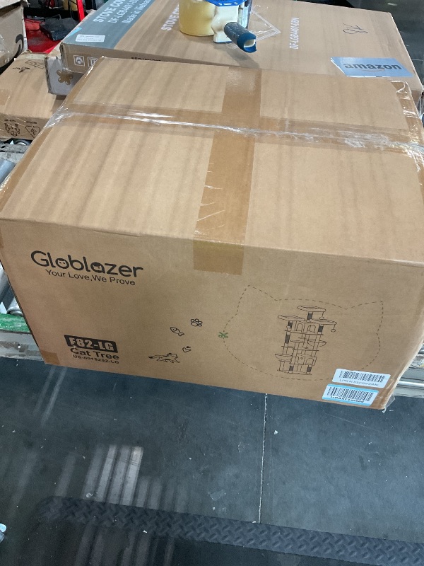 Photo 1 of ****CHECKED  7/11 - AS IS/NO RETURNS - SALE FINAL - FOR PARTS ONLY****Globlazer Cat Trees and Towers for Multiple Adult Cats, 82-inch XXL Tall Cat Tree Tower for Indoor Cats with Scratching Post, 3 Perches, 2 Condos, 2 Hanging Baskets, F82, Light Grey
