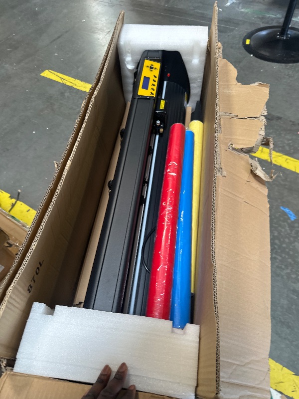 Photo 1 of [SOLD FOR PARTS] VEVOR Vinyl Cutter 34 Inch Bundle, Vinyl Cutter Machine Manual Vinyl Plotter Cutter with Signmaster Software for Design and Cut, with Supplies and Tools