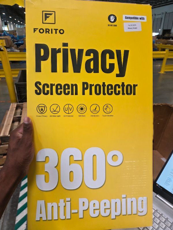 Photo 1 of [1 Pack] 23 Inch Computer Privacy Screen for 16:10 Aspect Ratio Widescreen Monitor, Eye Protection Anti Glare Blue Light Computer Monitor Privacy Filter, Removable Anti-Scratch 24in Protector Film