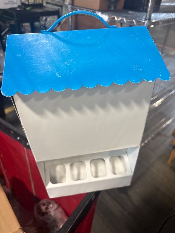 Photo 1 of **DIRTY/DAMAGED**
20LB Automatic Chicken Feeder with 8 Feeding Ports, No Waste Design, Height-Adjustable Legs & Secure Locking Lid for Chickens, Ducks & Poultry