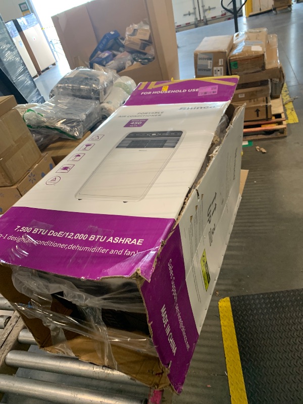 Photo 1 of ****CHECKED 7/11 - AS IS/NO RETURNS - SALE FINAL - FOR PARTS ONLY****Shinco 7500 BTU DoE/12,000 BTU Portable Air Conditioner, Portable AC Unit with Built-in Cool, Dehumidifier&Fan Modes for Room up to 450 sq.ft, with Remote Control, 24 Hour Timer, Instal