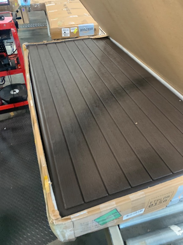 Photo 1 of ***DAMAGED SIDES AND MISSING PARTS*** YITAHOME 120 Gallon Outdoor Storage Deck Box, Large Resin Patio Storage Box with Slide-Locking Lid, 53"L 2-Person Bench Seat for Outdoor Pillows, Garden Tools & Pool-Supplies, Waterproof (Black)