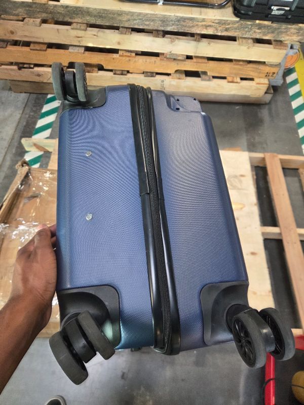 Photo 1 of ***MISSING WHEEL*** InUSA DEEP Luggage with GEL Handle | Spacious Traveling Suitcases, Travel Suitcase with Dual Spinner Wheels and Studs | 28 Inch Large Hardside Luggage | Blue