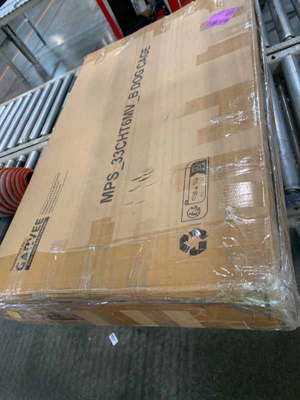Photo 1 of ****** AS IS ALL SALES FINAL NO RETURNS *******F** SIMILAR * Garvee 71" Dog Crate Furniture for 2 Dogs, Heavy Duty Double Dog Kennel with 3 Drawers, Extra Large Furniture Style Indoor Dog Crate Table TV Stand for Medium/Large Dogs, White&Walnut