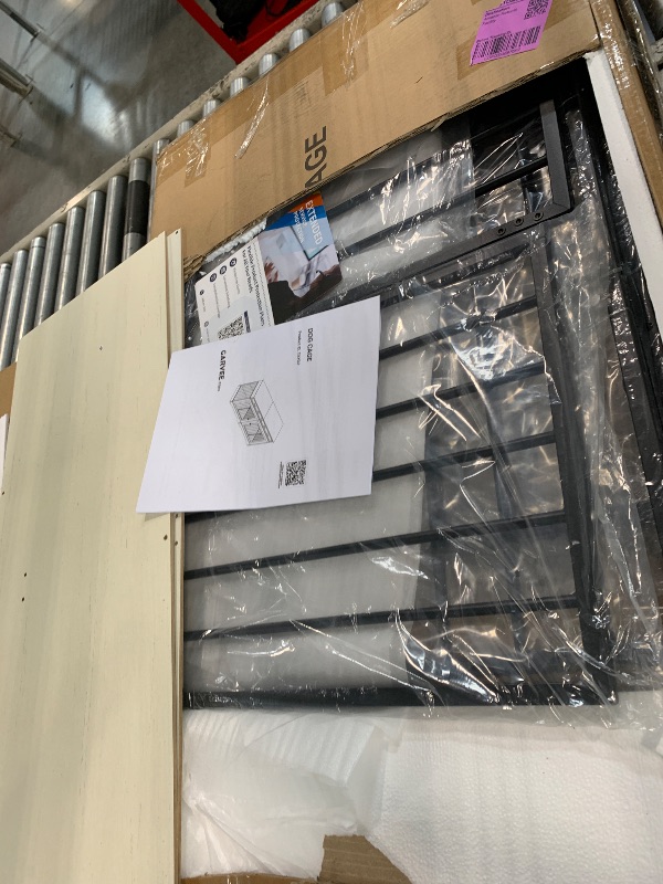 Photo 1 of ****** AS IS ALL SALES FINAL NO RETURNS *******F** SIMILAR * Garvee 71" Dog Crate Furniture for 2 Dogs, Heavy Duty Double Dog Kennel with 3 Drawers, Extra Large Furniture Style Indoor Dog Crate Table TV Stand for Medium/Large Dogs, White&Walnut