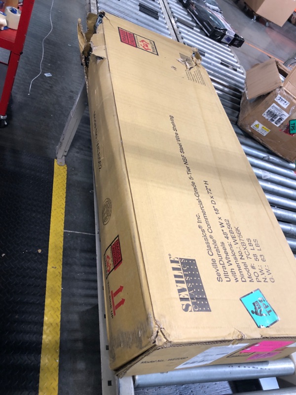 Photo 1 of ****CHECKED 7/12 - AS IS/NO RETURNS - SALE FINAL - FOR PARTS ONLY****Seville Classics UltraDurable Heavy Duty NSF Solid Steel Wire Rack Storage Unit Organizer for Garage, Warehouse, Office, Restaurant, Classroom, Kitchen, 5-Tier Shelving, 48" W x 18" D