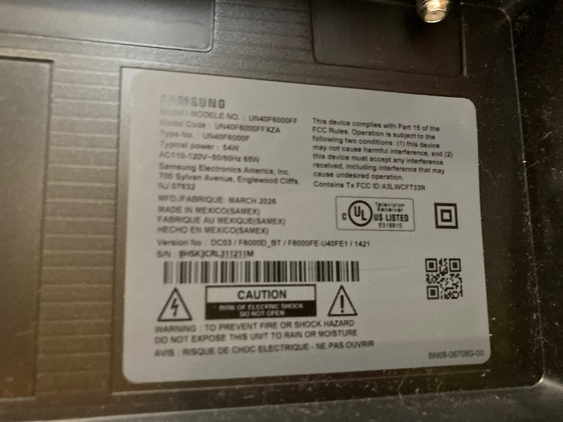Photo 1 of ***BROKEN DISPLAY*** SALE FOR PARTS***SAMSUNG 40-Inch Class Full HD F6000 Smart TV (2025 Model) HDR, Object Tracking Sound Lite, Knox Security, One UI Tizen, Smart TV
