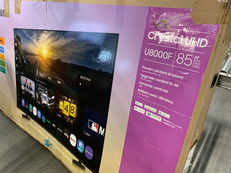 Photo 1 of ***Condition: Used***
***Missing Parts: Partial Set***
***Functional: Untested***
Samsung 85-Inch Class Crystal UHD U8000F 4K Smart TV (2025 Model) Endless Free Content, Processor, MetalStream Design, Knox Security, Alexa Built-in