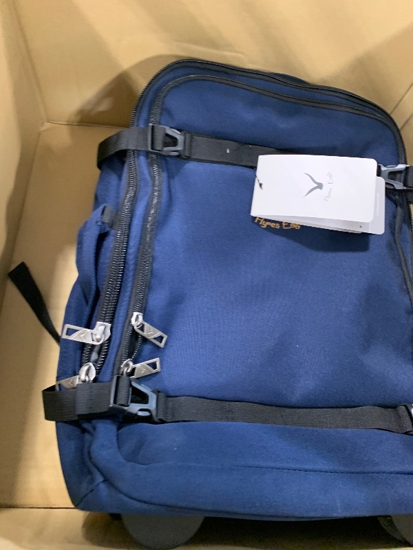 Photo 1 of ***BLUE*** Hynes Eagle Rolling Backpack 42L Backpack with Wheels Airline Approved Carry on Luggage Laptop Travel Suitcase Bag for Women Men Dark Blue