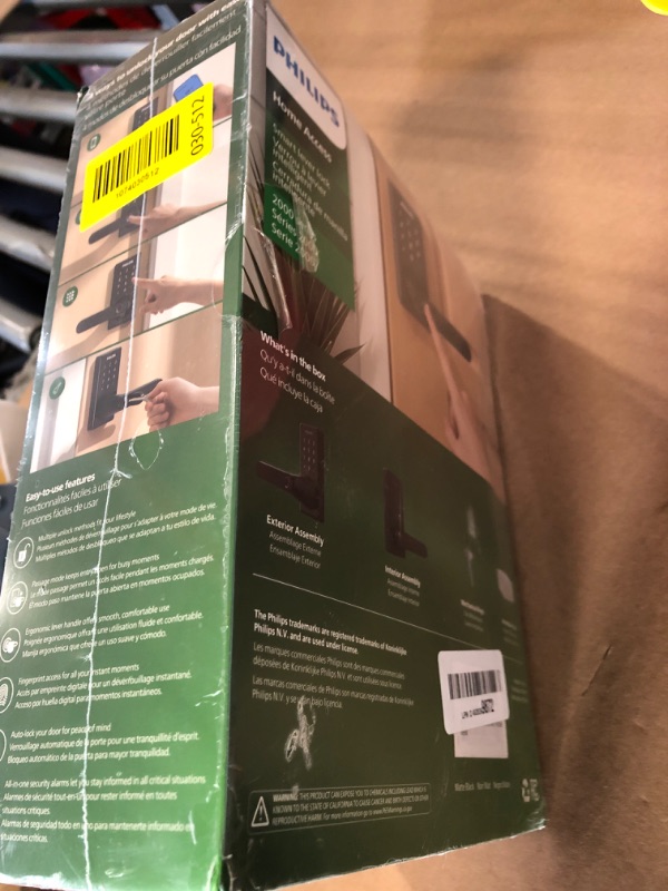 Photo 1 of ****FACTORY SEALED***
Philips Wi-Fi Smart Door Lock with Handle, Keyless Entry Door Lock, Fingerprint Door Knob, App Remote Control, Auto-Lock, Keypad Deadbolt with Lever for Front Door and Bedrooms, Security Easy Install