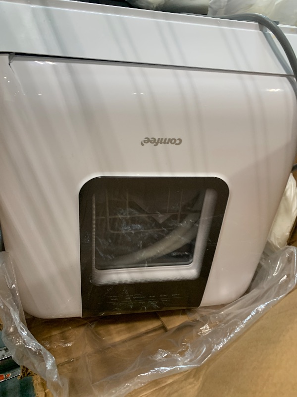 Photo 1 of **** COSMETIC DAMAGE **** COMFEE' Countertop Dishwasher, Portable Dishwasher with 6L Built-in Water Tank, Mini Dishwasher with More Space Inside, 7 Programs, UV Hygiene& Auto Door Open, for Apartments, Dorms& RVs, White