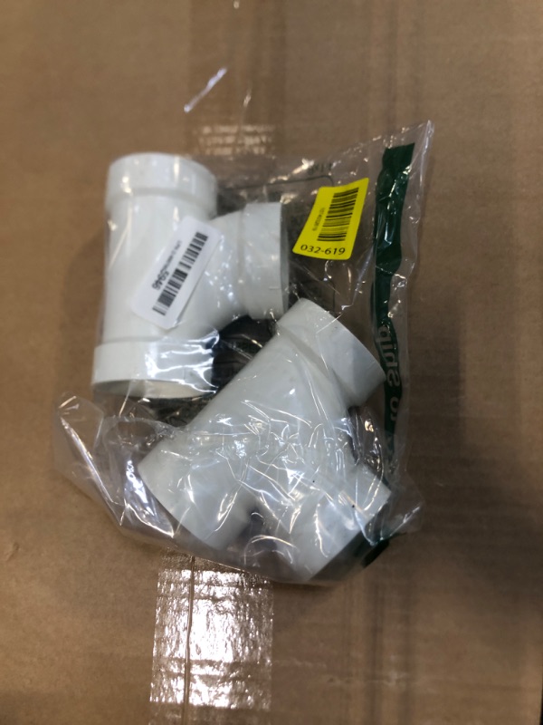 Photo 1 of (2" PVC Tee, 2 Pack) Asterbacks 2 inch PVC Tee T Schedule 40 White Pipe Fittings Connectors PPT-753(2 PCS)