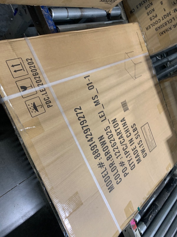 Photo 1 of ** FACTORY SEALED ** Flash Furniture Madelyn 33.5" Square Folding Multipurpose Card Table with Padded Vinyl Top, Portable Folding Game Table for 4 Players, Brown