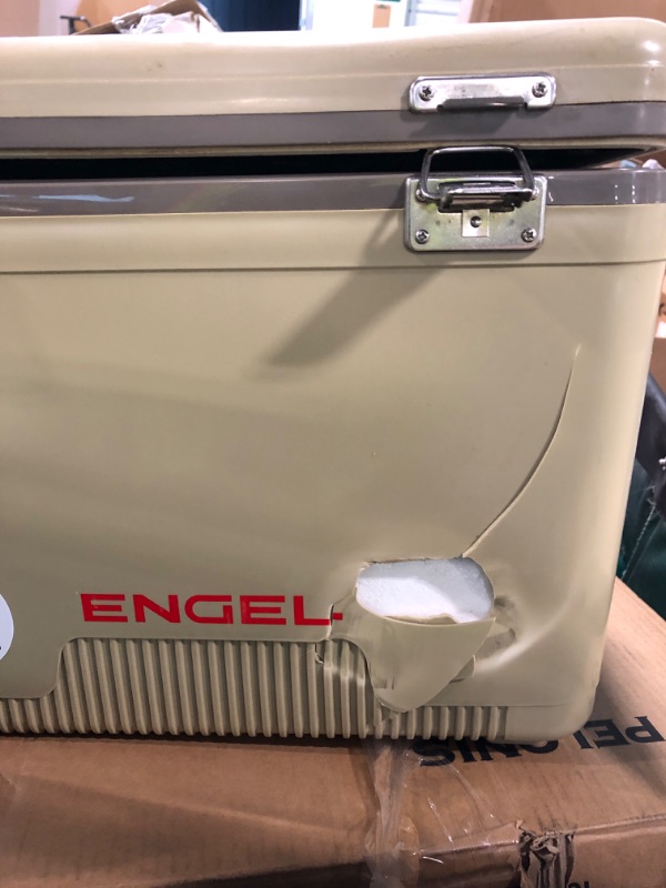 Photo 1 of ***MAJOR DAMAGE TO FRONT **** Engel UC19 19qt Leak-Proof, Air Tight, Drybox Cooler and Small Hard Shell Lunchbox for Men and Women in Tan