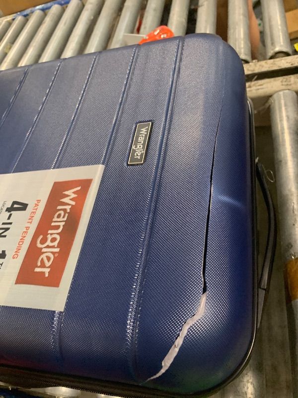 Photo 1 of ***BROKEN** Wrangler Smart Spinner Hardside Luggage, 2 Piece Set, Navy Blue