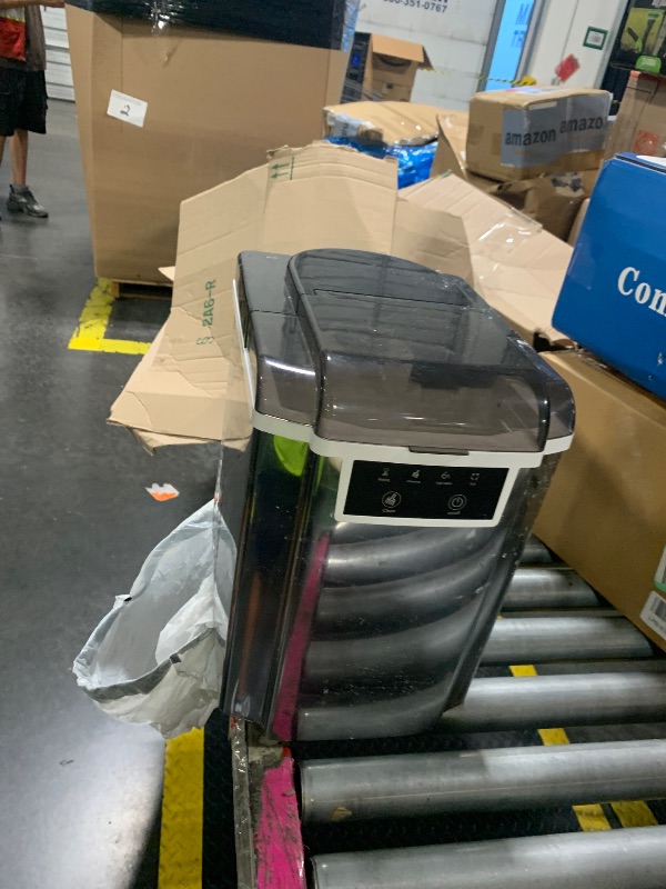 Photo 1 of ***MISSING POWER CABLE*** Countertop Ice Makers Machine with Basket and Scoop, 38Lbs/24h Soft Chewable Pellet Ice, One-Click Operation, Nugget Ice Maker for Home, Kitchen, Camping, RV, Office and Party,Sliver