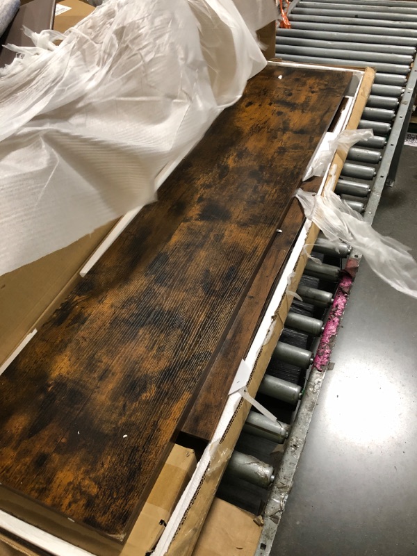 Photo 1 of ****CHECKED  7/12 - AS IS/NO RETURNS - SALE FINAL - FOR PARTS ONLY****SUPERJARE TV Stand for 55 Inch TV, Entertainment Center with Adjustable Shelf, 2 Cabinets, TV Console Table, Media Console, Solid Wood Feet, Cord Holes, for Living Room, Bedroom, Rustic