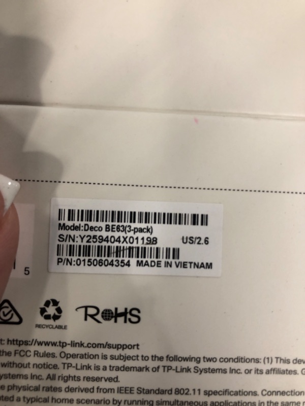 Photo 1 of ** USED** TP-Link Deco 7 Pro BE63 Tri-Band WiFi 7 BE10000 Whole Home Mesh System - 6-Stream 10 Gbps, 4x2.5G Ports Wired Backhaul, 4X Smart Internal Antennas, VPN, HomeShield, Free Expert Support (3-Pack)