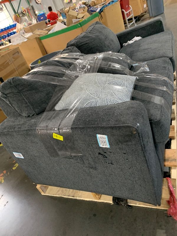 Photo 1 of ***DAMAGED - SEE NOTES/PICTURES*** Signature Design by Ashley Altari Modern Queen Sofa Sleeper with 2 Accent Pillows, Dark Gray