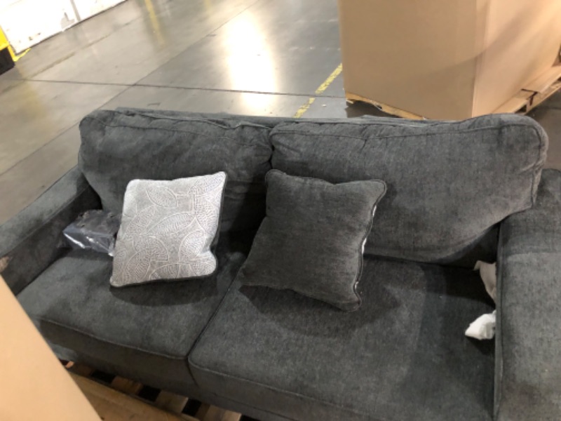 Photo 1 of ***DAMAGED - SEE NOTES/PICTURES*** Signature Design by Ashley Altari Modern Queen Sofa Sleeper with 2 Accent Pillows, Dark Gray