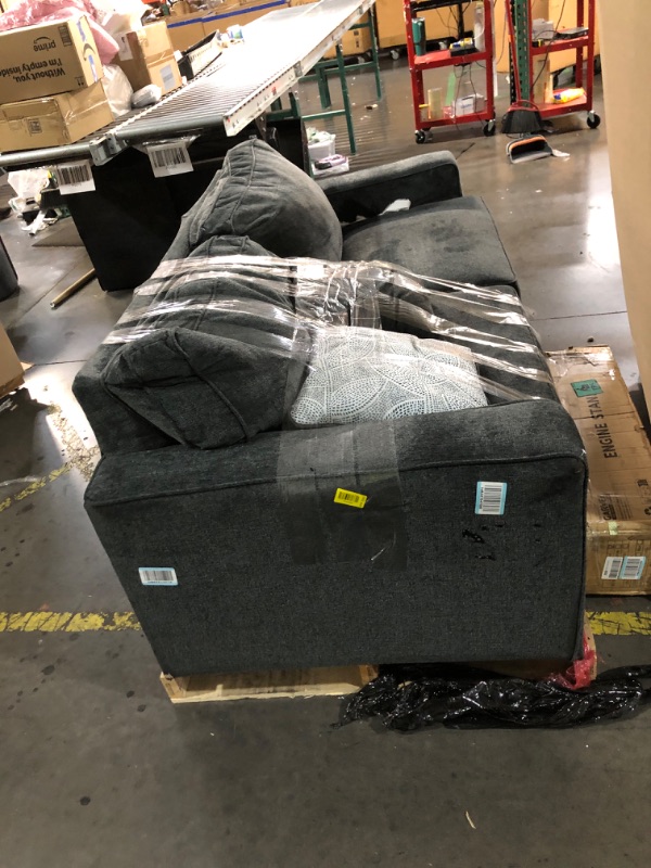 Photo 1 of ***DAMAGED - SEE NOTES/PICTURES*** Signature Design by Ashley Altari Modern Queen Sofa Sleeper with 2 Accent Pillows, Dark Gray