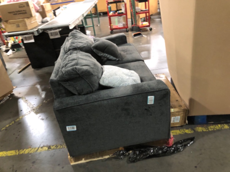 Photo 1 of ***DAMAGED - SEE NOTES/PICTURES*** Signature Design by Ashley Altari Modern Queen Sofa Sleeper with 2 Accent Pillows, Dark Gray
