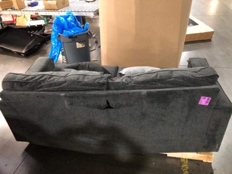 Photo 1 of ***DAMAGED - SEE NOTES/PICTURES*** Signature Design by Ashley Altari Modern Queen Sofa Sleeper with 2 Accent Pillows, Dark Gray