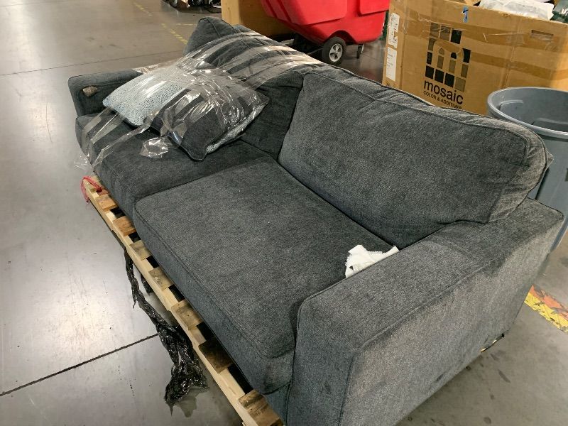 Photo 1 of ***DAMAGED - SEE NOTES/PICTURES*** Signature Design by Ashley Altari Modern Queen Sofa Sleeper with 2 Accent Pillows, Dark Gray