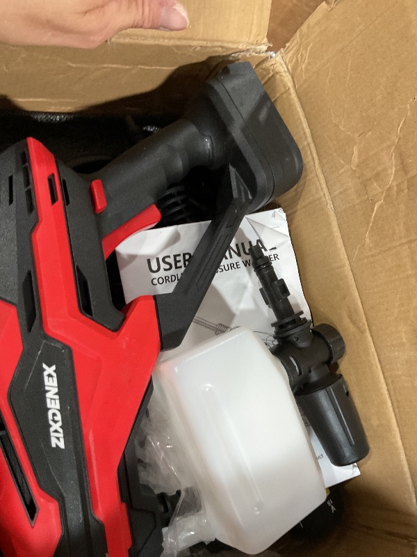 Photo 1 of ***STOCK PHOTO FOR REFERENCE ONLY*** Cordless Portable Washer , 700 PSI Portable Handheld Cleaning Tool with Brushless Motor, 6-in-1 Nozzle, 4 Level Adjustable for Car Floor Fence Wall (Tool only)