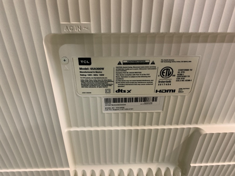 Photo 1 of ** for parts only does not turn on *** TCL 65 Inch Class NXTVISION Series Picture Frame Canvas Art TV | 65A300W, Latest Model | QLED 4K HDR Smart Google TV | 120HZ Dolby Atmos Audio | Alexa Google Apple Streaming Television | Easy Install
