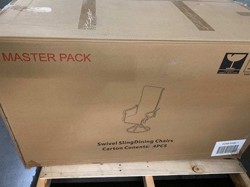 Photo 1 of ***FACTORY SEALED******PARTIAL SET - PRICE ADJUSTED*** Betterhood Patio Swivel Chairs Set of 4, Outdoor Dining Chairs with High Back Design, Patio Dining Chairs with Breathable Material for All Weathers, Metal Rocking Frame for Backyard Deck Lawn Garden
