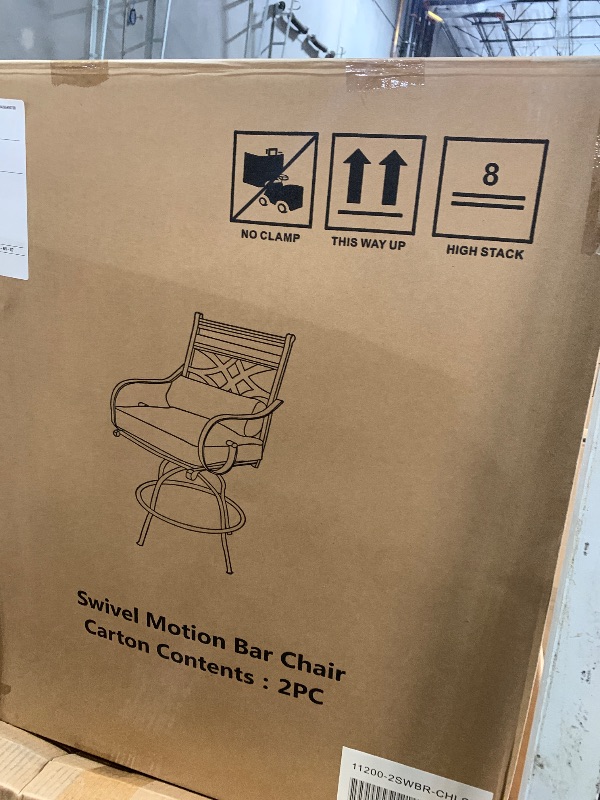 Photo 1 of ***FACTORY SEALED*** Sophia & William Outdoor Swivel Bar Stools Set of 2 Counter Height Patio Chairs Metal Outdoor Bar Chairs with Seat Cushion, Beige