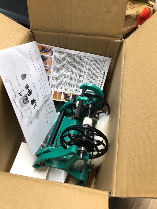 Photo 1 of ***HEAVILY USED/ NONFUNCTIONAL***
ZEEKYFOR Professional Yarn Spinning Wheel Kit, Adjustable Speed Home Electric Yarn Winding Machine, Forward/Reverse Switching, 12V 800rpm Green