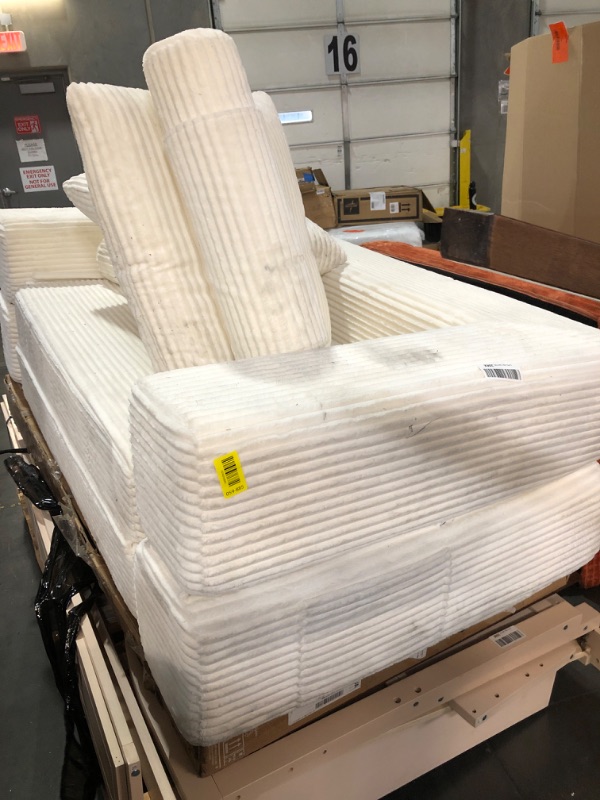 Photo 1 of ***DAMAGED - SEE NOTES/PICTURES***TRUCK/TRAILER PICKUP ONLY***Jocoevol 4-in-1 Convertible Folding Sofa Bed, 68"L x 78"W Queen Size Foldable Sleeper Sofa Bed, Wide Corduroy Upholstery, Boneless Mattress Couch with Armrests & Neck Pillow for Living/Bedroom,