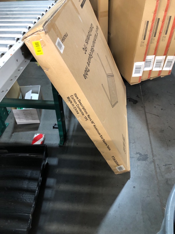 Photo 1 of ***FACTORY SEALED - OPENED FOR INSPECTION***Nova 38" Square Outdoor Aluminum Slat Dining Table, Gray, All-Weather