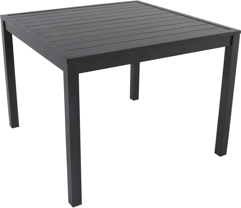 Photo 1 of ***FACTORY SEALED - OPENED FOR INSPECTION***Nova 38" Square Outdoor Aluminum Slat Dining Table, Gray, All-Weather