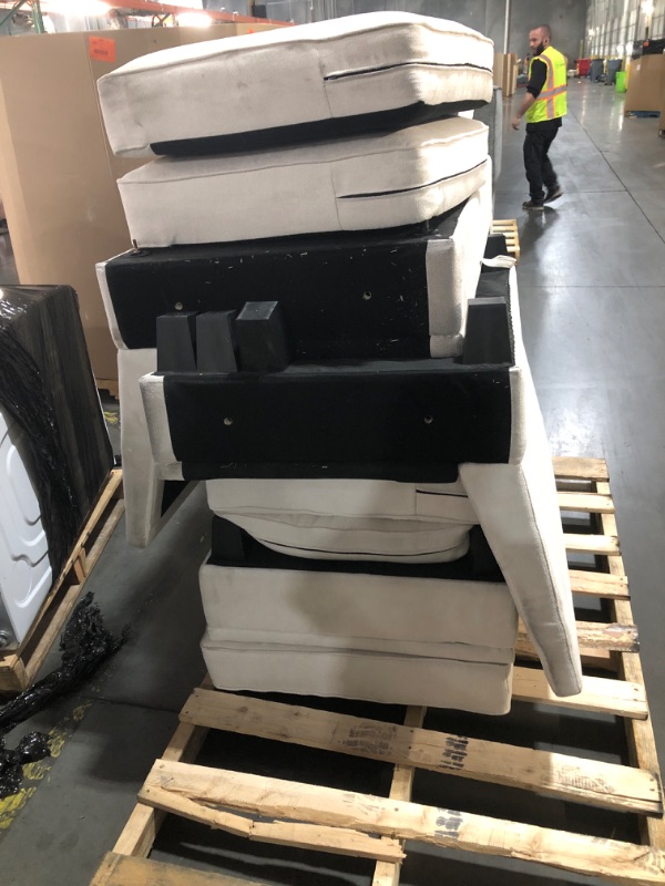 Photo 1 of ***TRUCK/TRAILER PICKUP ONLY***DAMAGED - SEE NOTES/PICTURES*** Convertible Sectional Sofa with Storage U Shaped Sectional Couch with Reversible Chaise Small Sectional Couches for Living Room,Beige