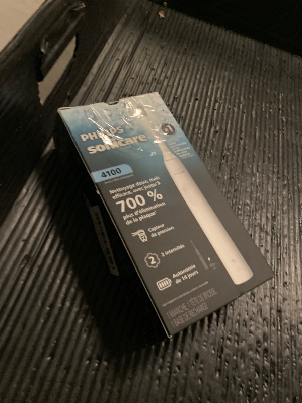 Photo 1 of Philips Sonicare 4100 Series Electric Toothbrush - Sonic Toothbrush with Advanced Sonic Technology, Pressure Sensor, Two Intensity Settings, Smartimer & Quadpacer, White, Model HX3681/23