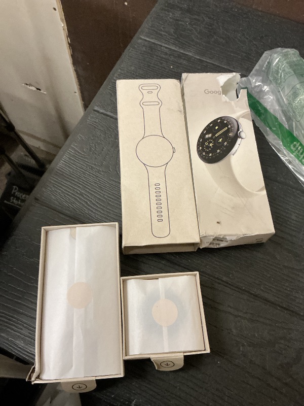 Photo 1 of Google Pixel Watch 4 (45mm) - Android Smartwatch with Heart Rate and Sleep Tracking - 40-Hour Battery - Fitness Tracking - Google AI - Polished Silver Aluminum Case - Porcelain Active Band - Wi-Fi
