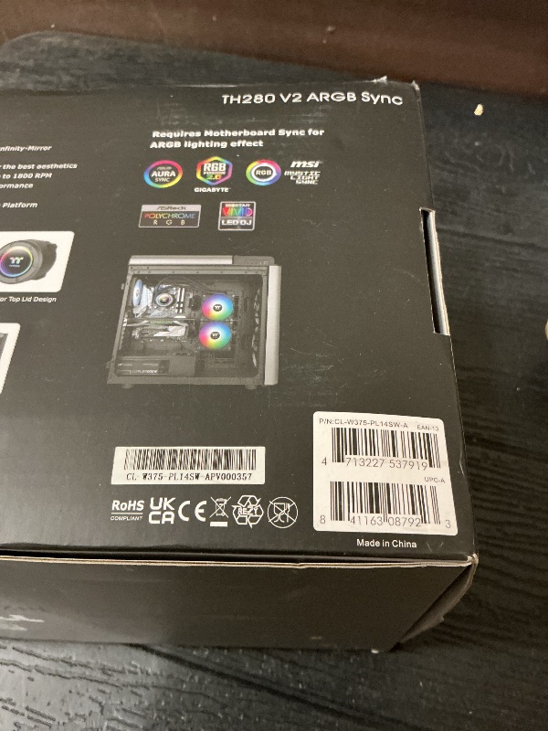 Photo 1 of Thermaltake TH280 ARGB Sync V2 CPU Liquid Cooler/AlO Liquid Cooling/Fan 140mm*2/PWM 500~2000 RPM/Mirror Waterblock/MB ARGB Sync Control, CL-W375-PL14SW-A